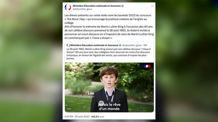 Débat sur une vidéo gouvernementale en hommage à Martin Luther King
