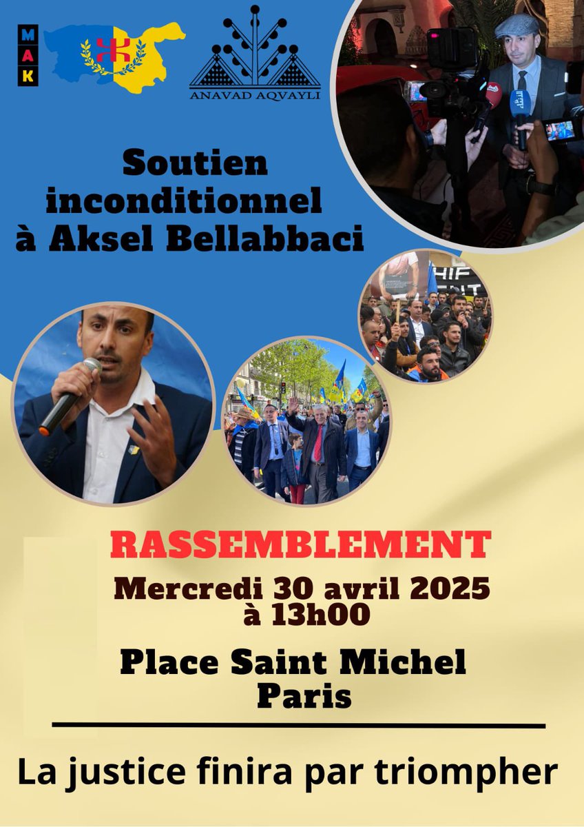 Délibéré reporté pour Aksel Bellabbaci, réfugié kabyle en France